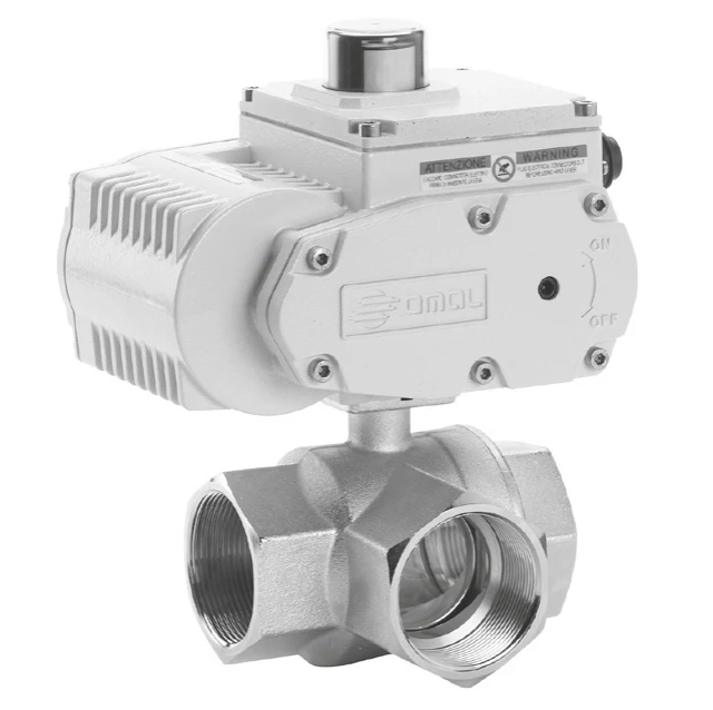 Кран шаровой 3-ходовой полнопроходной Camozzi 153 HQ153H008-220VAC/24VDC