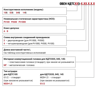 Термометр сопротивления ОВЕН КДТС105-РТ1000.А4.100