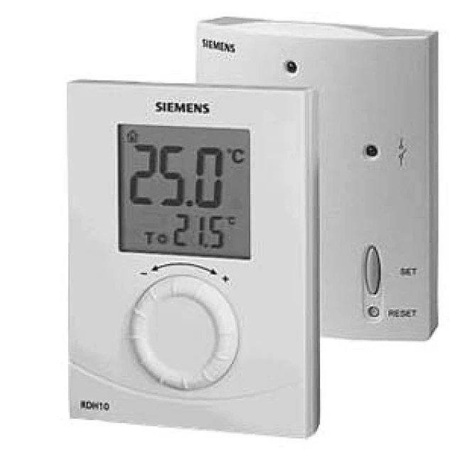Контроллер температуры в помещении (приёмник + передатчик) Siemens BPZ:RDH10RF/SET