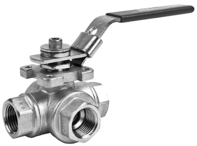Кран шаровой 3-ходовой Camozzi 3WAYT-316-PP-025-220VAC