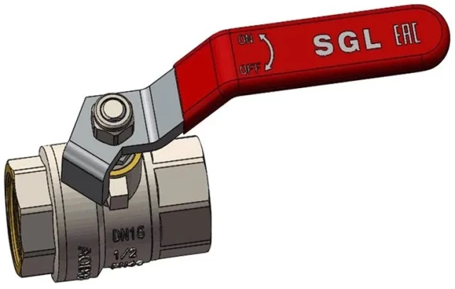 Кран шаровой полнопроходной комбинированный латунный SGL Ду20 Ру40 (DN20 PN40) рычаг, муфта-муфта