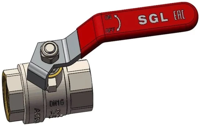 Кран шаровой полнопроходной комбинированный латунный SGL Ду40 Ру25 (DN40 PN25) рычаг, муфта-муфта