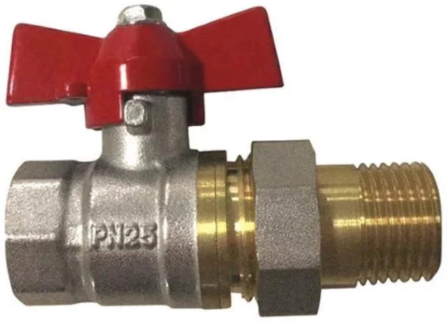 Кран шаровой латунный комбинированный SGL Ду20 Ру25 (DN20 PN25) бабочка, американка