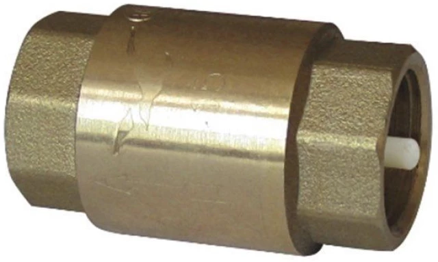 Клапан обратный пружинный латунный, пластиковый шток SGL Ду25 Ру10 (DN25 PN10)