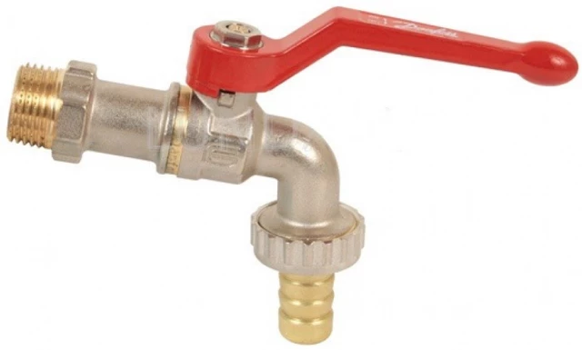 Кран шаровой латунный сливной с патрубком Danfoss Ду15 Ру40 (DN15 PN40) 065B8200