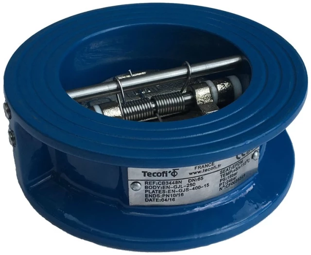 Клапан обратный чугунный двустворчатый Tecofi Ду50 Ру16 (DN50 PN16) CB3448N