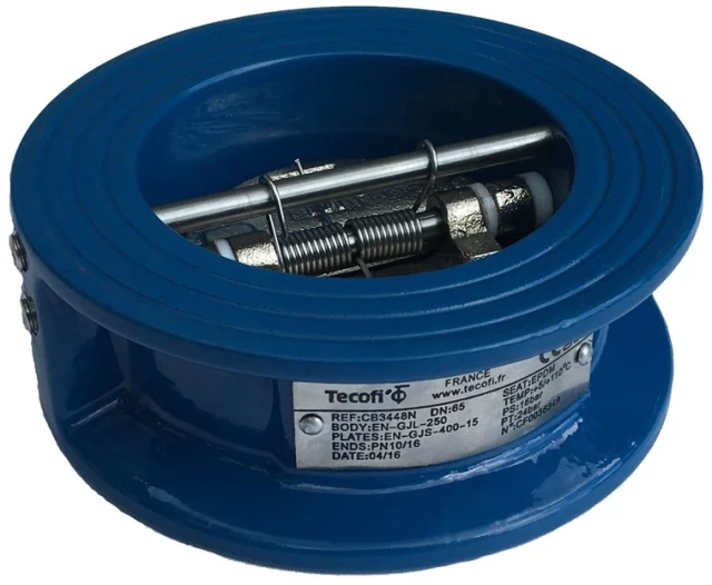 Клапан обратный чугунный двустворчатый Tecofi Ду65 Ру16 (DN65 PN16) CB3448N