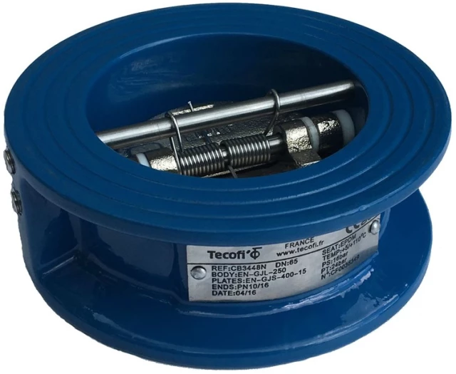 Клапан обратный чугунный двустворчатый Tecofi Ду150 Ру16 (DN150 PN16) CB3448N