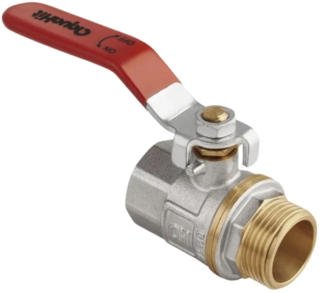 Кран шаровой полнопроходной комбинированный латунный AquaHit Ду25 Ру25 (DN25 PN25) BV.312.06