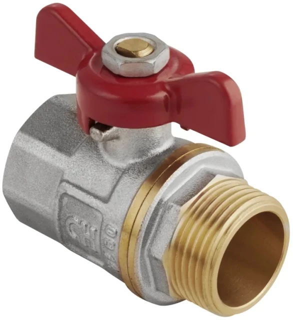 Кран шаровой полнопроходной комбинированный латунный AquaHit Ду25 Ру25 (DN25 PN25) BV.314.06