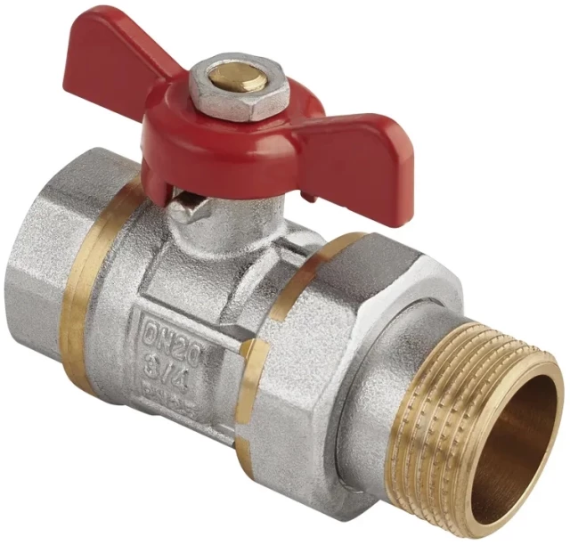 Кран шаровой полнопроходной комбинированный латунный AquaHit Ду25 Ру25 (DN25 PN25) BV.320.06