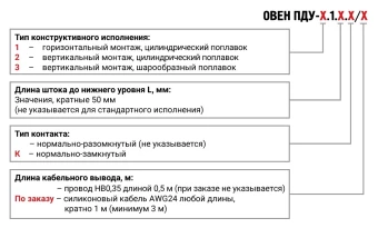 Датчик поплавковый ОВЕН ПДУ-3.1.400/5