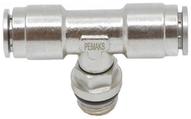 Тройник цанговый T-образный с резьбой Pemaks PRBTO-1/4-10