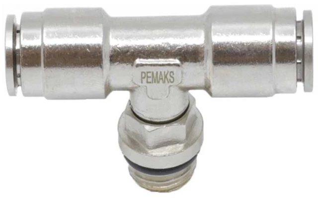 Тройник цанговый T-образный с резьбой Pemaks PRBTO-1/8-6