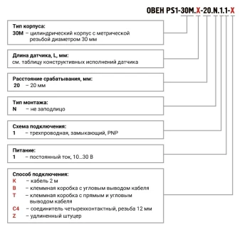 Датчик бесконтактный емкостной ОВЕН PS1-30М80-20N11-Z