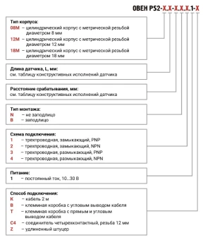 Датчик бесконтактный индуктивный ОВЕН PS2-12M68-8N51-C4